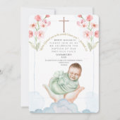 Bewerkbare Waterverf doopuitnodiging Kaart (Voorkant)