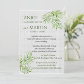 Bewerkbare Waterverf palmbladeren op linnen bruild Kaart (Staand voorkant)