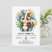 Bewerkbare Waterverf Skunk Boy Verjaardag Kaart (Staand voorkant)