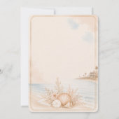 Bewerkbare Waterverf Strand Bruiloft Template Kaart (Achterkant)