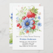 Bewerkbare Waterverf Strawberry Boy Baby shower Kaart (Voorkant / Achterkant)