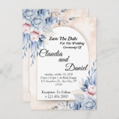 Bewerkbare Wedding floral Invitation Sjabloon Kaart (Voorkant / Achterkant)