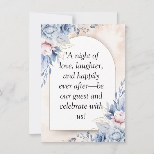 Bewerkbare Wedding floral Invitation Sjabloon Kaart (Achterkant)