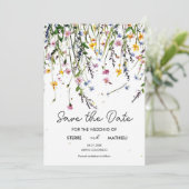 Bewerkbare weidebloemen save the date (Staand voorkant)