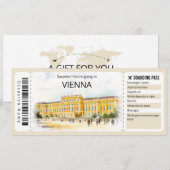Bewerkbare Wenen Vliegticket Oostenrijk Boarding P Kaart (Voorkant / Achterkant)