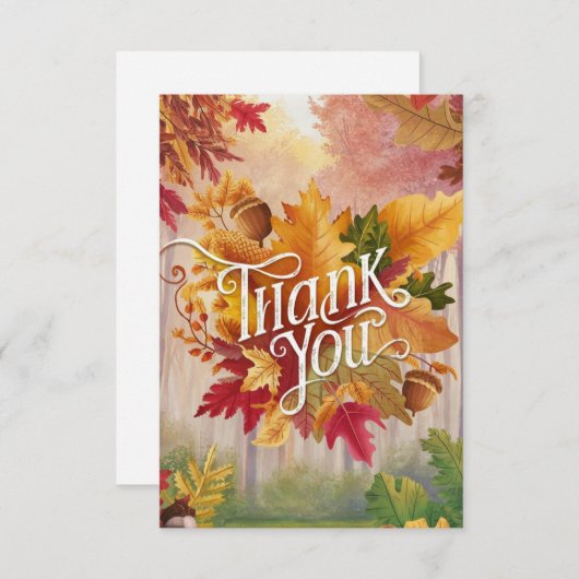 Bewerkbare wensen Autumn Herfst Bedankkaart (Voorkant / Achterkant)
