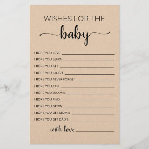 Bewerkbare wensen voor Baby shower partijkaart