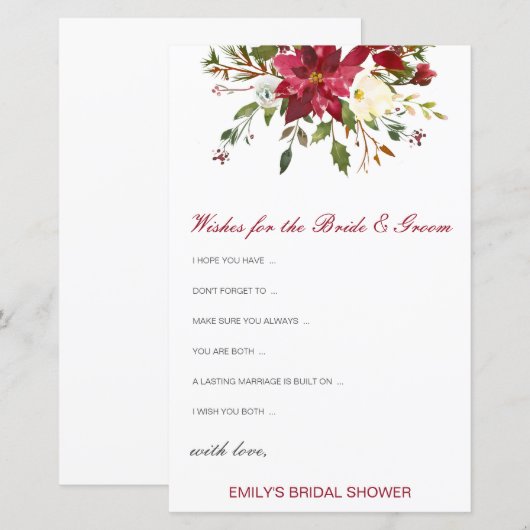 Bewerkbare wensen voor bride- en bruidekaart (Voorkant / Achterkant)