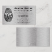 Bewerkbare wereld vingerafdruk privé detective visitekaartje (Voorkant / Achterkant)