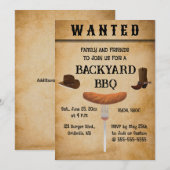 Bewerkbare Western Style Achtertuin BBQ Kaart (Voorkant / Achterkant)