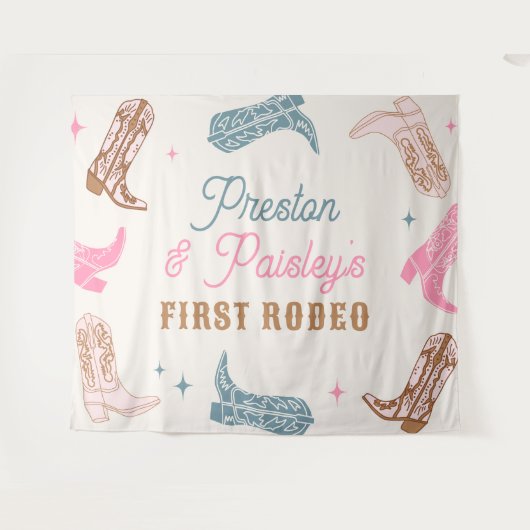 Bewerkbare Westerne partijbanner Wandkleed (Voorkant (horizontaal))