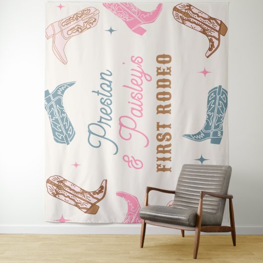 Bewerkbare Westerne partijbanner Wandkleed (In situ)