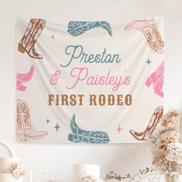 Bewerkbare Westerne partijbanner Wandkleed