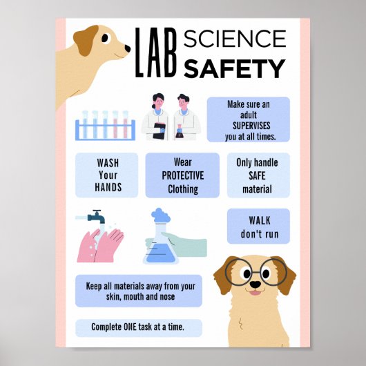Bewerkbare wetenschap LAB Veiligheid school klaslo Poster (Voorkant)