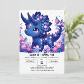 Bewerkbare Wild Dinosaur Digitale Verjaardag Kaart (Staand voorkant)