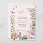 Bewerkbare Wildbloem Baby Shower Sjabloon Kaart (Voorkant)