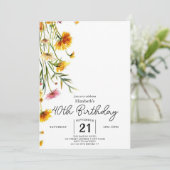 Bewerkbare Wildflower 40e verjaardag Kaart (Staand voorkant)