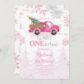 Bewerkbare Winter ONEderland uitnodiging (Voorkant / Achterkant)