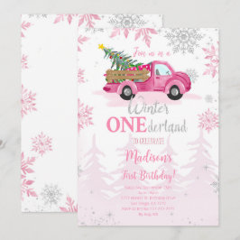 Bewerkbare Winter ONEderland uitnodiging