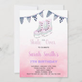 Bewerkbare Winter Rink Party Uitnodigen voor Meisj Kaart (Voorkant)