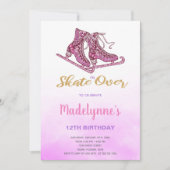 Bewerkbare Winter Skating Party Uitnodigen voor Me Kaart (Voorkant)