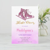 Bewerkbare Winter Skating Party Uitnodigen voor Me Kaart (Staand voorkant)