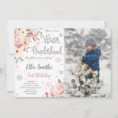 Bewerkbare Winter Wonderland foto uitnodiging (Voorkant)