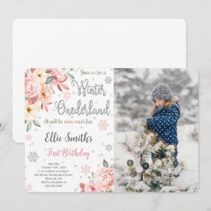Bewerkbare Winter Wonderland Foto Uitnodiging