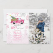 Bewerkbare Winter Wonderland foto uitnodiging (Voorkant)