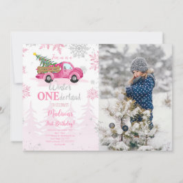 Bewerkbare Winter Wonderland foto uitnodiging