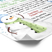 Bewerkbare winterdans-sneeuwman fundraiser flyer poster (Hoek)