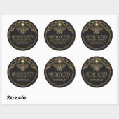 Bewerkbare Witchy Tarot Honey Jar Lid Honingbij La Ronde Sticker (Vel)