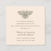 Bewerkbare Witchy Tarot imker Honingbij Vierkante Visitekaartje (Achterkant)