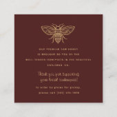 Bewerkbare Witchy Tarot imker Honingbij Vierkante Visitekaartje (Achterkant)