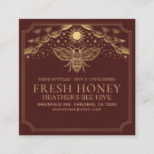 Bewerkbare Witchy Tarot imker Honingbij Vierkante Visitekaartje (Voorkant)