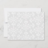 Bewerkbare Witte Zwarte Damask Bloemen 4.25x5.5 Notitiekaartje (Achterkant)