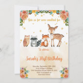 Bewerkbare Woodland verjaardagsuitnodiging Kaart (Voorkant)