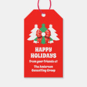 Bewerkbare zakelijke Logo Prettige feestdagen Cadeaulabel (Voorkant)