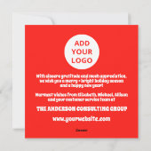 Bewerkbare zakelijke Logo Prettige feestdagen Feestdagenkaart (Achterkant)