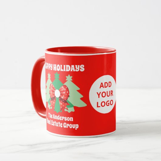 Bewerkbare zakelijke Logo Prettige feestdagen Mok (Voorkant links)