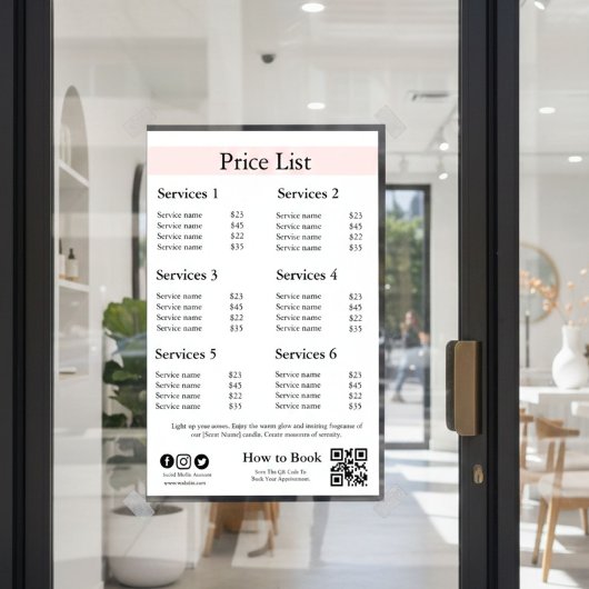 Bewerkbare Zakelijke Prijslijst Sjabloon | Spa, Na Poster
