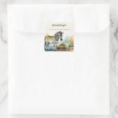 Bewerkbare zebra en boeken boekplaat sticker (Tas)