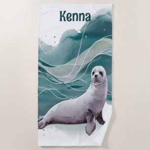 Bewerkbare Zeehond Strandlaken