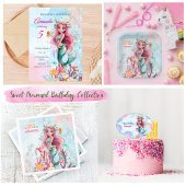 Bewerkbare zeemeermin onder de Zee verjaardagsuitn Kaart