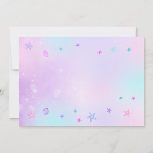 Bewerkbare Zeemeermin Verjaardag Foto uitnodiging (Achterkant)