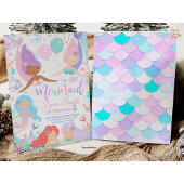 Bewerkbare Zeemeermin verjaardagsfeestuitnodiging  Kaart