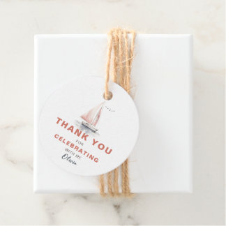 Bewerkbare zeilboot Circle Favor/Thank You Label-P Bedankjes Labels