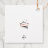 Bewerkbare zeilboot gekwadraat gunst/dank u Label (Achterkant)