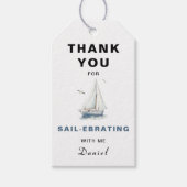Bewerkbare zeilboot Nautische Favor Tag Cadeaulabel (Voorkant)