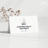 Bewerkbare zeilboot nautische gevouwen voedseltent kaart